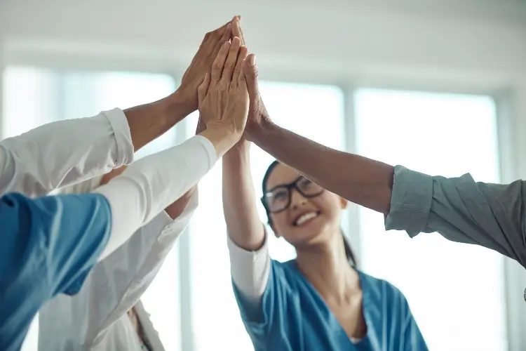 People doing an high-five