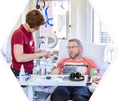 Donor donating blood