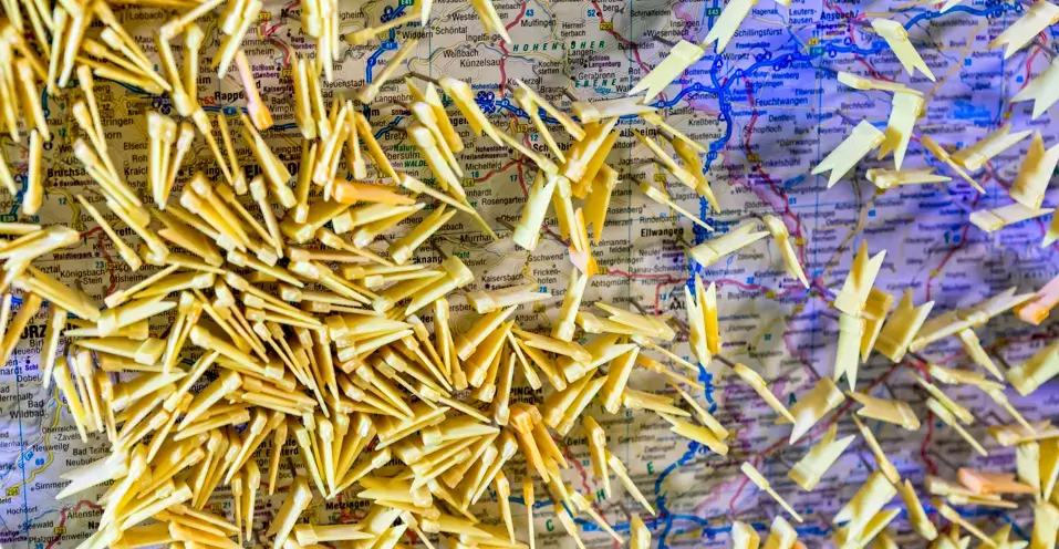 Map with pins